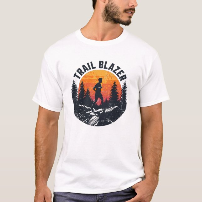 Trail Blazer Mountain Runner Silhouette T-Shirt (Front)