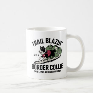 Trail Blazin’ Border Collie Adventure Design Coffee Mug