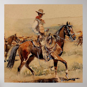 “Trail Drive” 2 Western Art by Edward Borein Poster