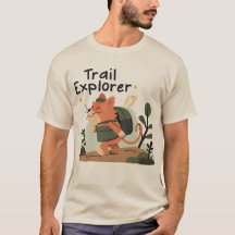 Trail Explorer – Cute Cat Hiking Adventure Tee