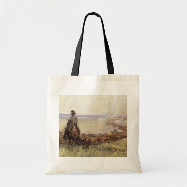 Trail Herd to Wyoming by WHD Koerner Tote Bag (Front)