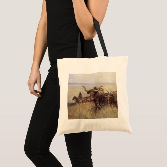 Trail Herd to Wyoming by WHD Koerner Tote Bag (Front (Product))