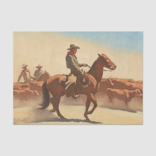 “Trail Herd” Western Art by Maynard Dixon Tissue Paper