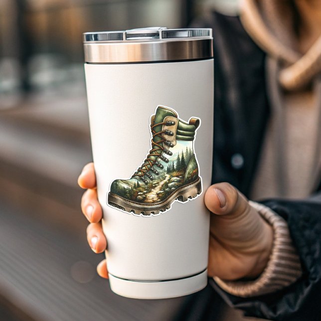 Trail Hiking Boot Vinyl Sticker | Die-Cut Sticker (Trail Hiking Boot Vinyl Sticker | Die-Cut Sticker by PiggyPrint Stickers)