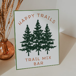 Trail Mix Bar Forest Theme Birthday Party Pedestal Sign