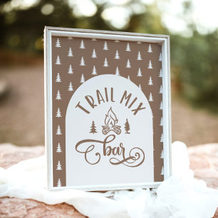 Trail Mix Bar One Happy Camper birthday Poster