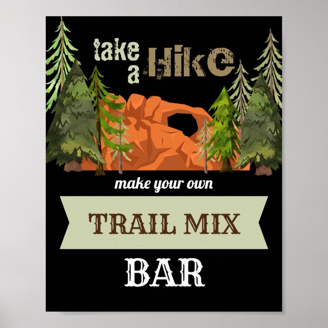 Trail Mix Bar Sign Poster (Front)
