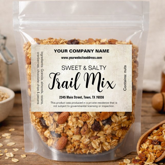 Trail Mix Customisable Homemade Label CK003bgrre (Creator Uploaded)