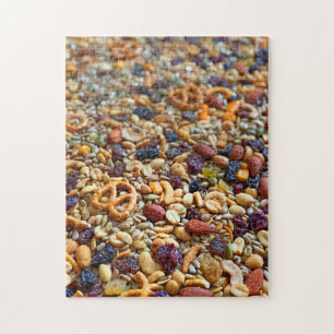 Trail Mix with Nuts Raisins Pretzels Jigsaw Puzzle