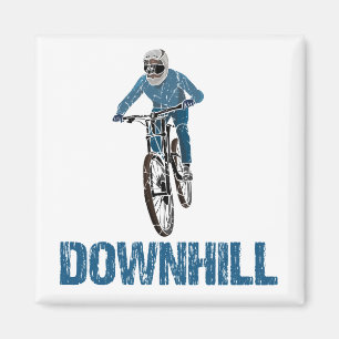 Trail Mountain Biker Downhill Magnet