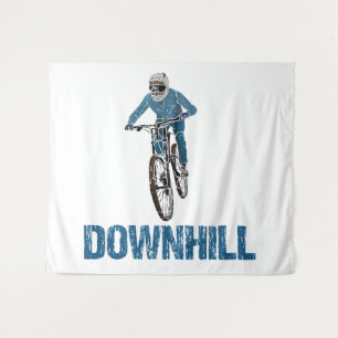Trail Mountain Biker Downhill Tapestry