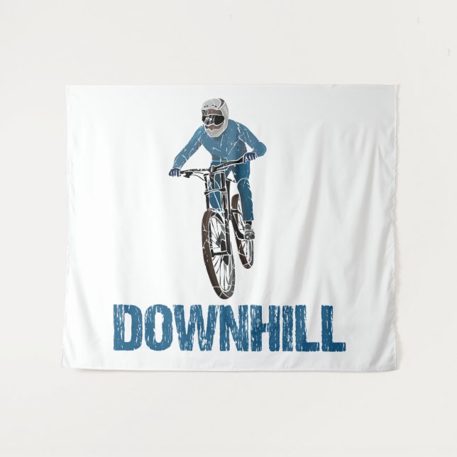 Trail Mountain Biker Downhill Tapestry (Front (Horizontal))