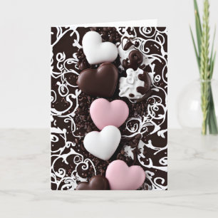 Trail of Chocolate Hearts Thank You Card