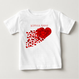 Trail of Confetti Hearts Personalised Baby T-Shirt