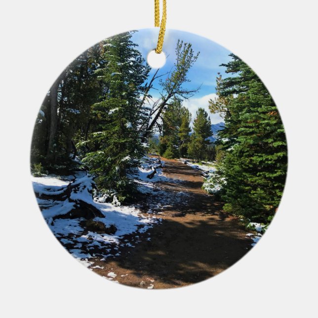 Trail on Mount Howard, OR Ceramic Ornament (Front)
