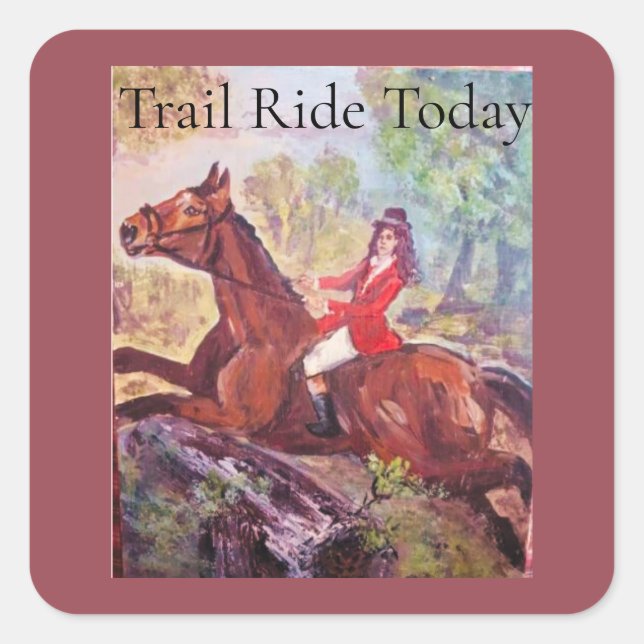 trail ride today sticker for horse journals (Front)