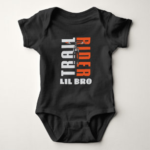 Trail Rider Biker Lil Bro Custom Family Cyclist Baby Bodysuit