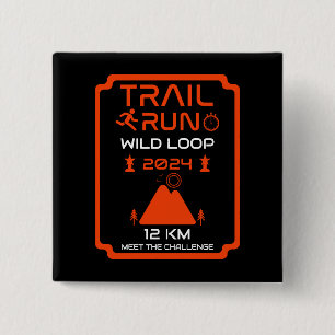 Trail Run Competition Award 15 Cm Square Badge