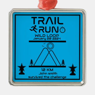 Trail Run Competition Award Metal Ornament