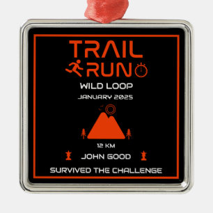 Trail Run Competition Award Metal Ornament