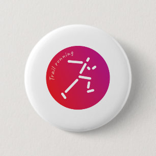 Trail Running design 6 Cm Round Badge