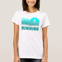 Trail running in blue sunset with forest