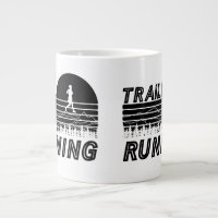 Trail running in the sunset with mountains