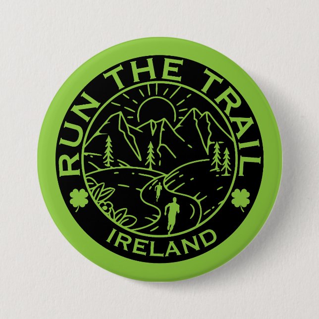 Trail Running Ireland 7.5 Cm Round Badge (Front)