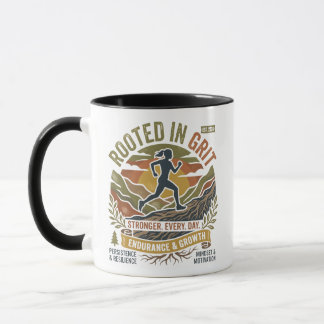 Trail Running Motivation Retro Graphic. Mug