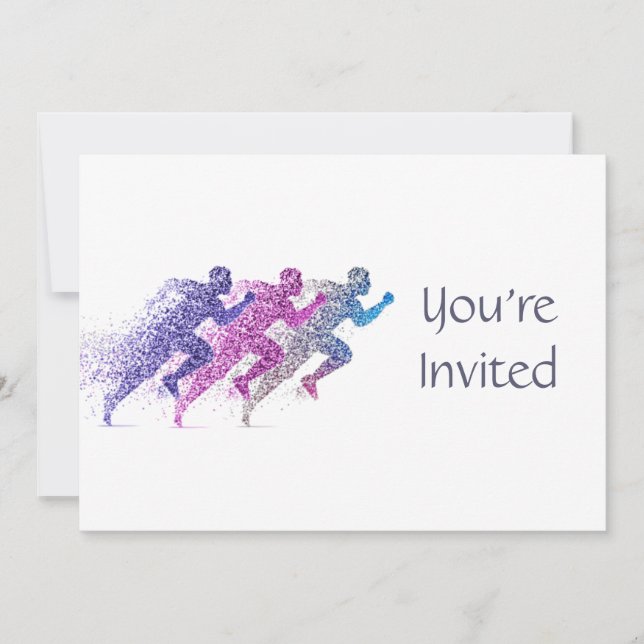 Trail Running Racing Runner Themed Birthday Invitation (Front)