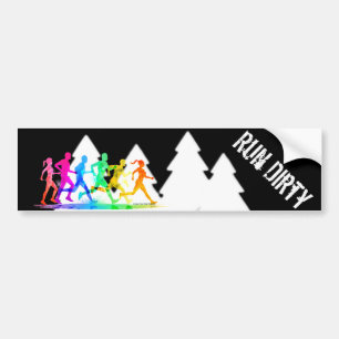 Trail Running - Run Dirty Bumper Sticker