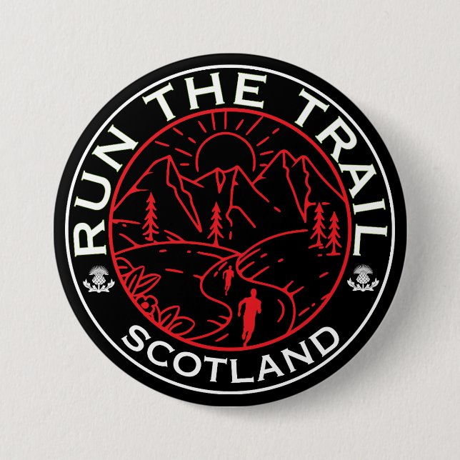 Trail Running Scotland 7.5 Cm Round Badge (Front)