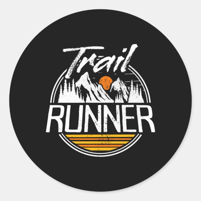Trail Running Ultra Run Adventure Hiking Fell Trai Classic Round Sticker (Front)