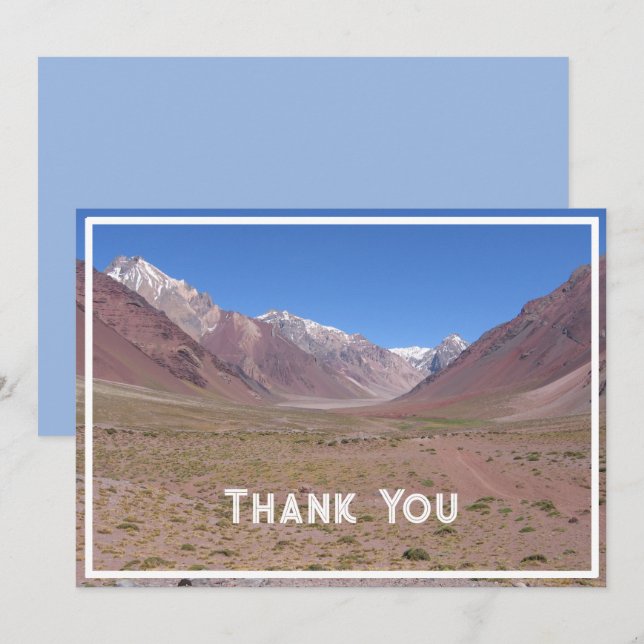 Trail to Aconcagua Mountain, Argentina Thank You Card (Front/Back)