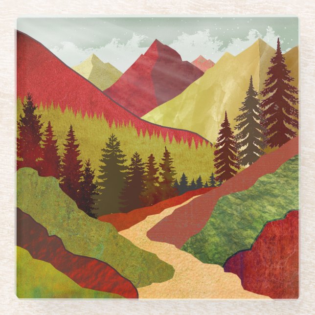 Trail To The Sky Glass Coaster (Front)