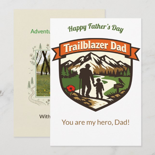 Trailblazer Dad Customisable Father's Day Holiday Card (Front/Back)