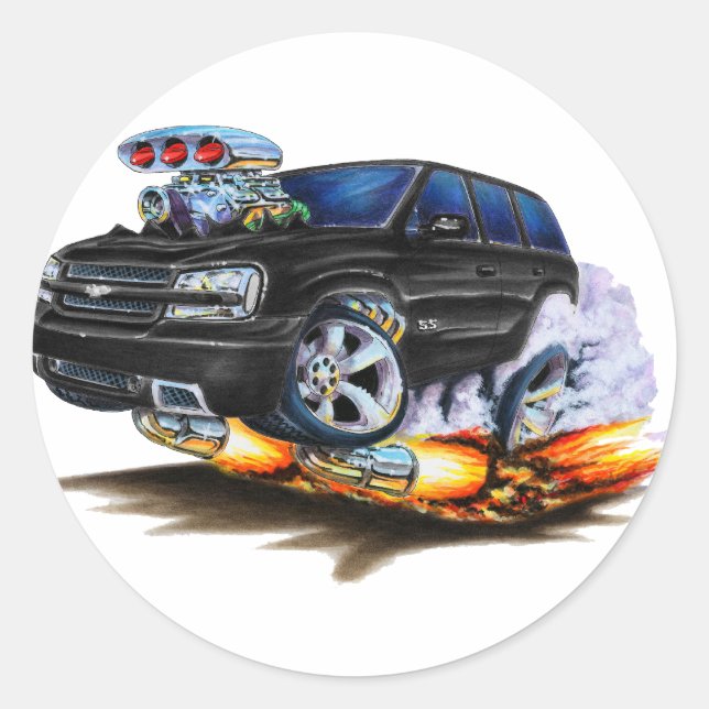 Trailblazer SS Black Truck Classic Round Sticker (Front)