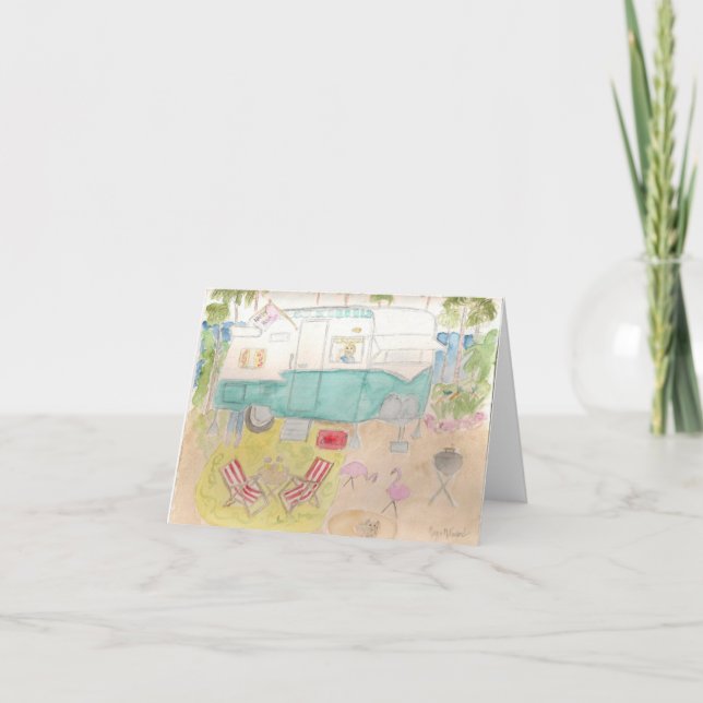 Trailer Art - Shasta Beach Camp Card (Front)