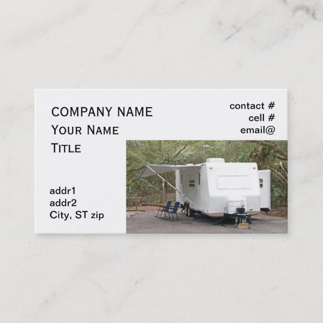 trailer camping business card (Front)