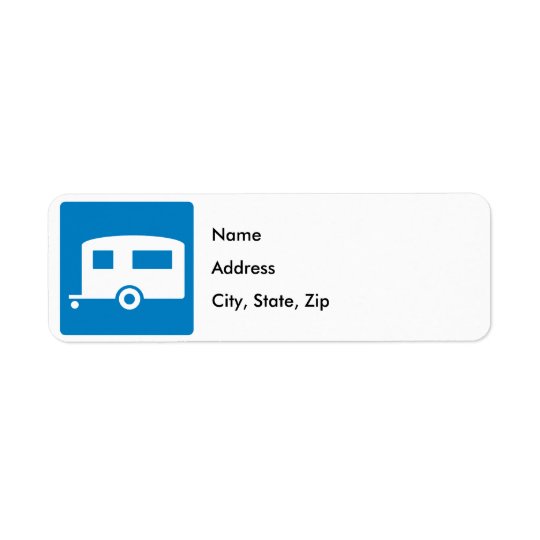 Trailer Camping Highway Sign Return Address Label