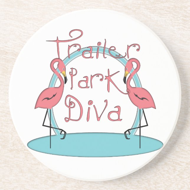 Trailer Park Diva Flamingo Coaster (Front)