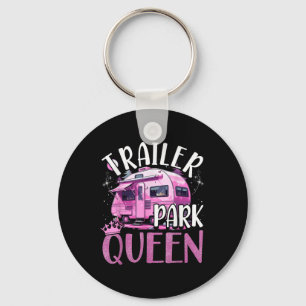 Trailer Park Queen Funny Camping Pink Trailer Cara Key Ring