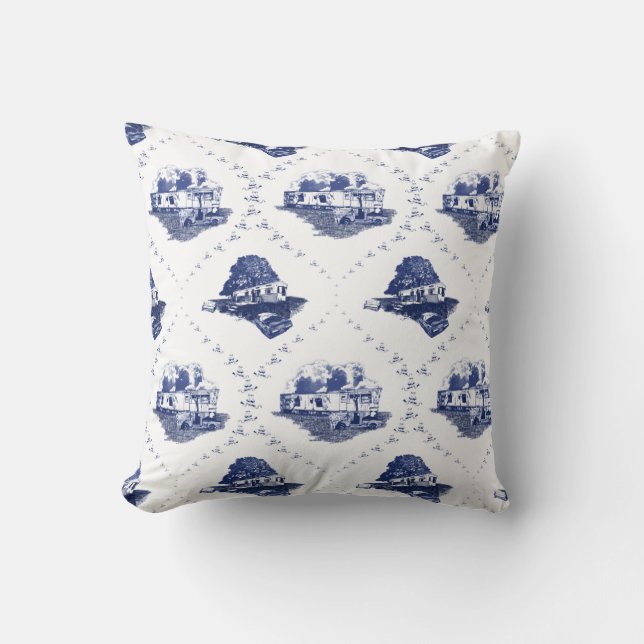 Trailer Trash Toile [throw pillow] Cushion (Front)