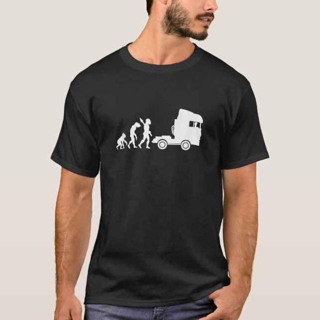Trailer Truck Driver Trucker Logistics Evolution F T-Shirt (Front)