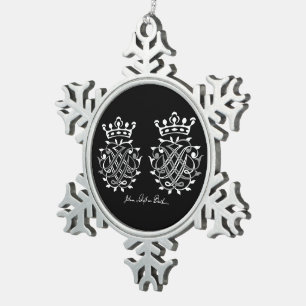 trailer with Johann Sebastian Bach Siegel Snowflake Pewter Christmas Ornament