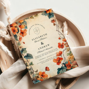 Trailing Floral Autumn Wedding Invitation