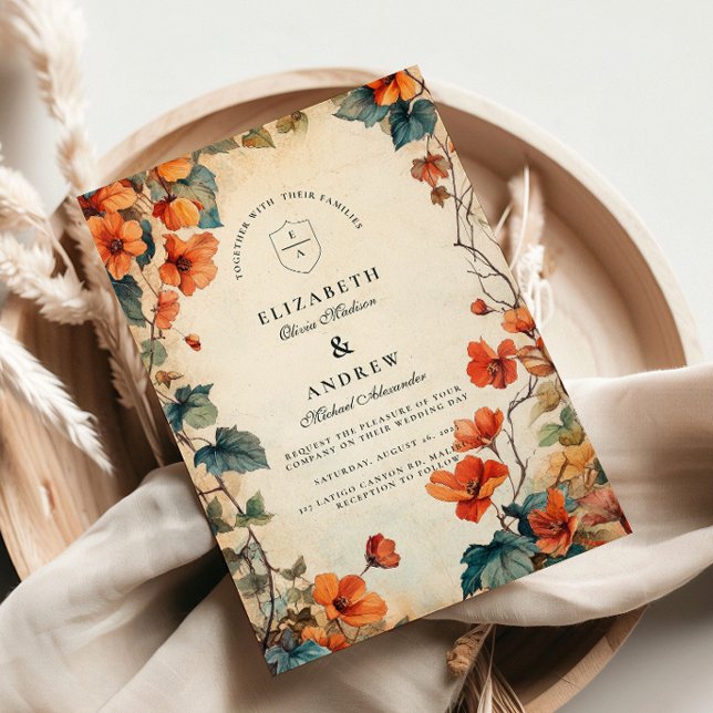 Trailing Floral Autumn Wedding Invitation (Creator Uploaded)