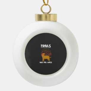 Trails and tail Wags Labrador Retriever Ceramic Ball Christmas Ornament