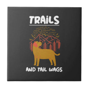 Trails and tail Wags Labrador Retriever Ceramic Tile