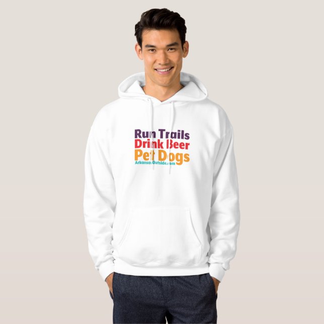Trails, Beer, Dogs Hoodie (Front Full)
